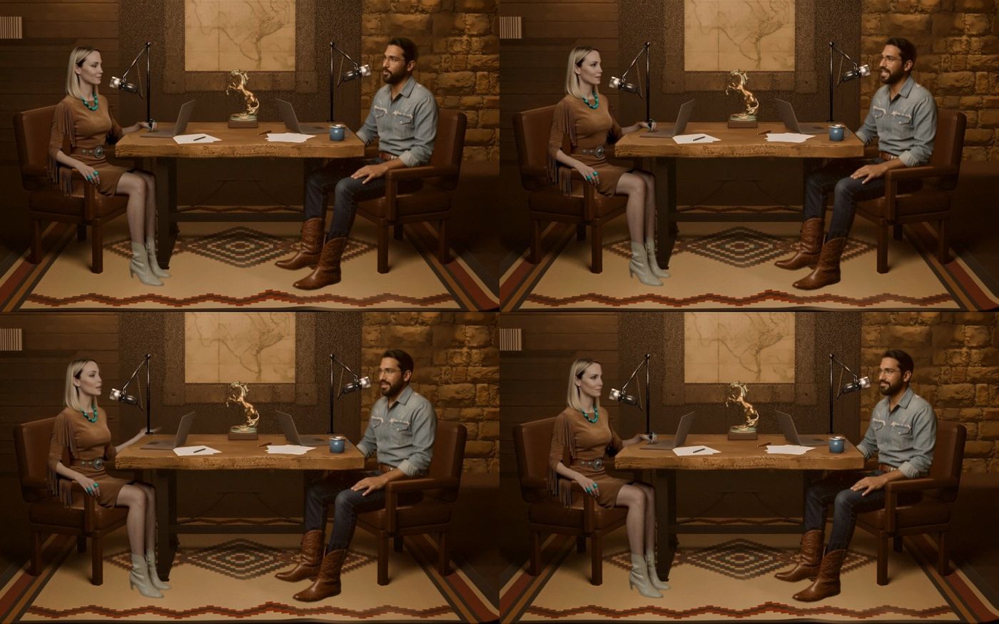 Frames from the split wide video